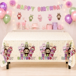 Labubu Printed Plastic Table Cover